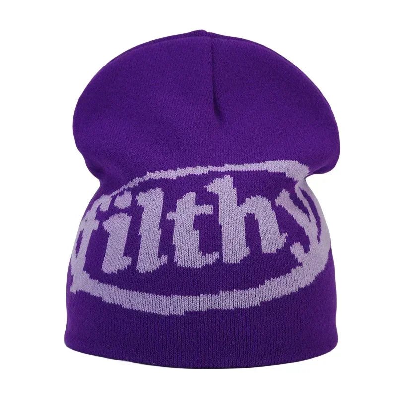 Y2K Letter Knitted Winter Autumn Beanie Cap Men Women Kanye Beanies Gorras Hombre Top Warm Skiing Hat Ear Hats Hip Hop Skullcap - Clothesfassion.store