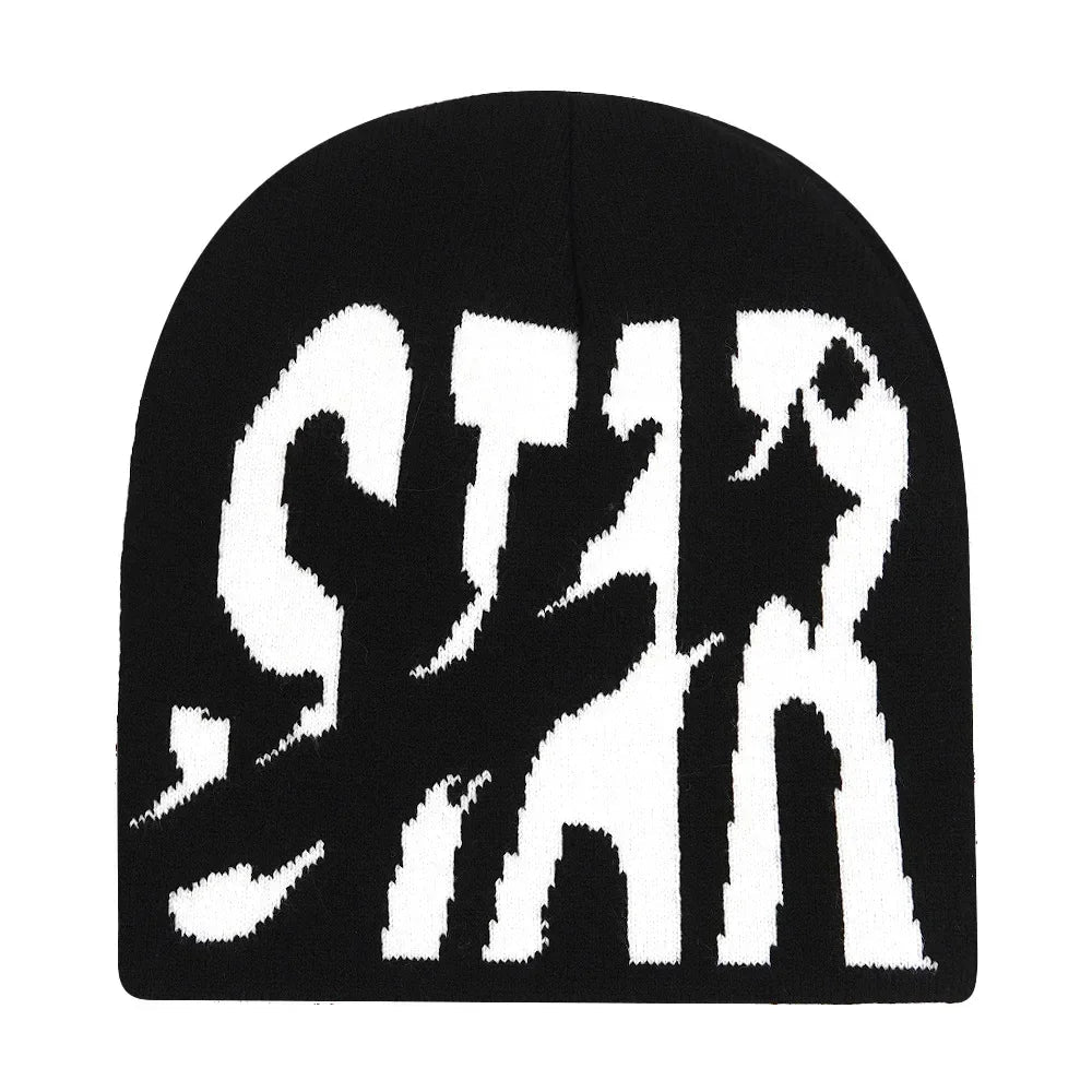 Y2K Letter Knitted Winter Autumn Beanie Cap Men Women Kanye Beanies Gorras Hombre Top Warm Skiing Hat Ear Hats Hip Hop Skullcap - Clothesfassion.store