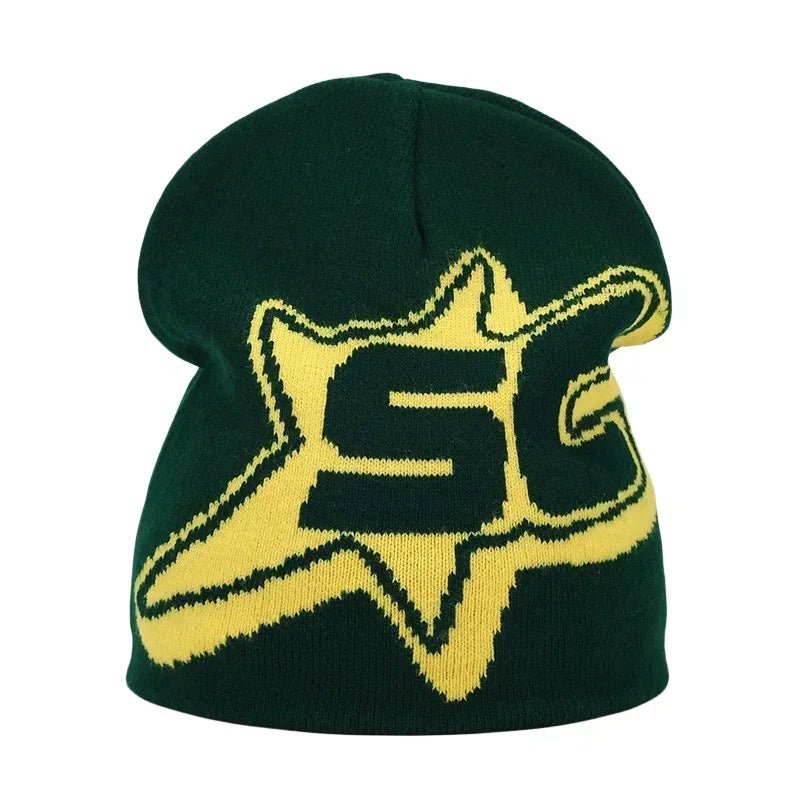 Y2K Letter Knitted Winter Autumn Beanie Cap Men Women Kanye Beanies Gorras Hombre Top Warm Skiing Hat Ear Hats Hip Hop Skullcap - Clothesfassion.store