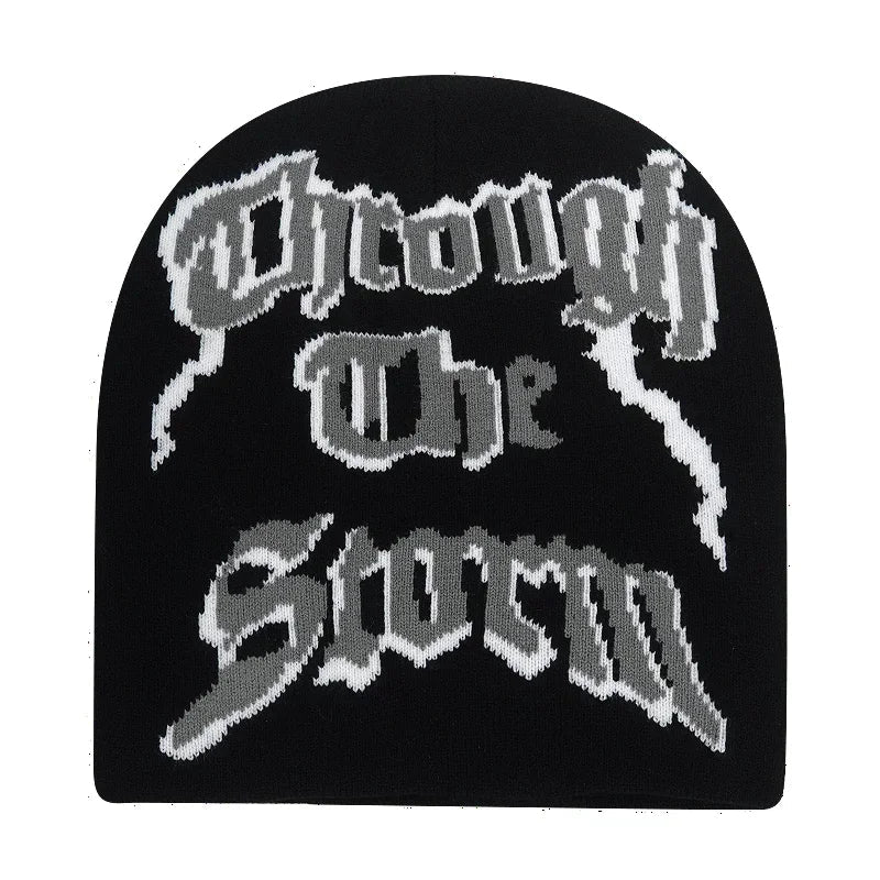 Y2K Letter Knitted Winter Autumn Beanie Cap Men Women Kanye Beanies Gorras Hombre Top Warm Skiing Hat Ear Hats Hip Hop Skullcap - Clothesfassion.store