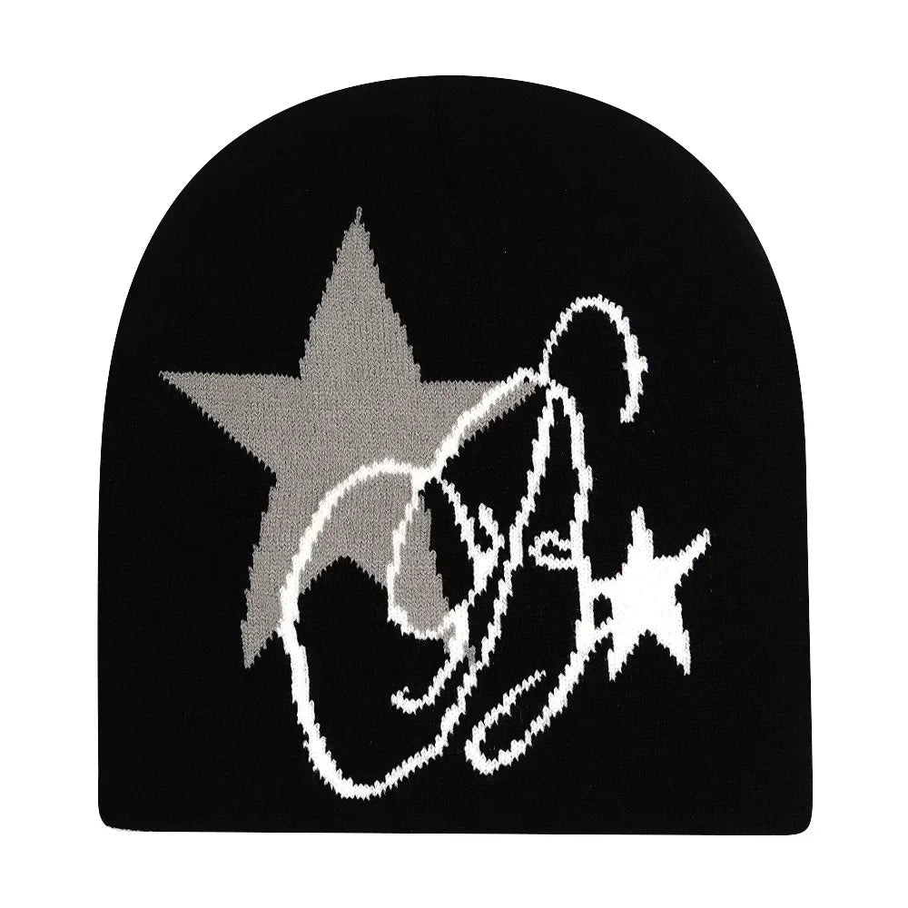 Y2K Letter Knitted Winter Autumn Beanie Cap Men Women Kanye Beanies Gorras Hombre Top Warm Skiing Hat Ear Hats Hip Hop Skullcap - Clothesfassion.store