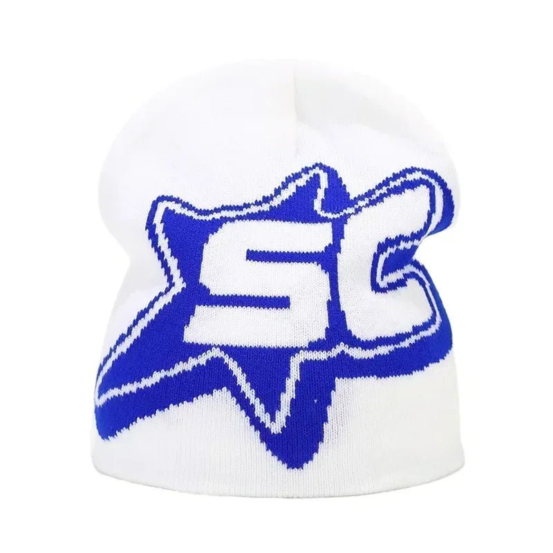 Y2K Letter Knitted Winter Autumn Beanie Cap Men Women Kanye Beanies Gorras Hombre Top Warm Skiing Hat Ear Hats Hip Hop Skullcap - Clothesfassion.store