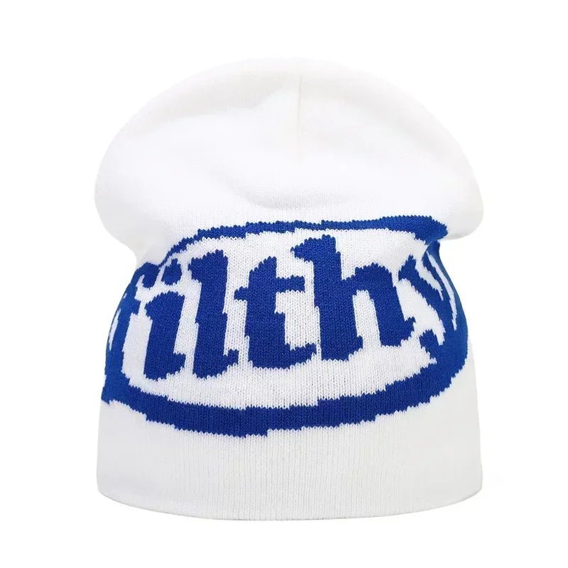 Y2K Letter Knitted Winter Autumn Beanie Cap Men Women Kanye Beanies Gorras Hombre Top Warm Skiing Hat Ear Hats Hip Hop Skullcap - Clothesfassion.store