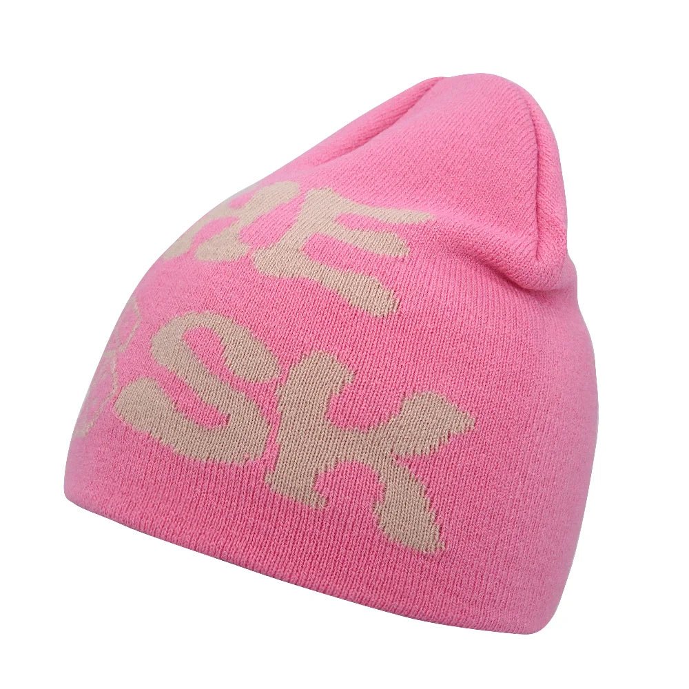 Y2K Letter Knitted Winter Autumn Beanie Cap Men Women Kanye Beanies Gorras Hombre Top Warm Skiing Hat Ear Hats Hip Hop Skullcap - Clothesfassion.store