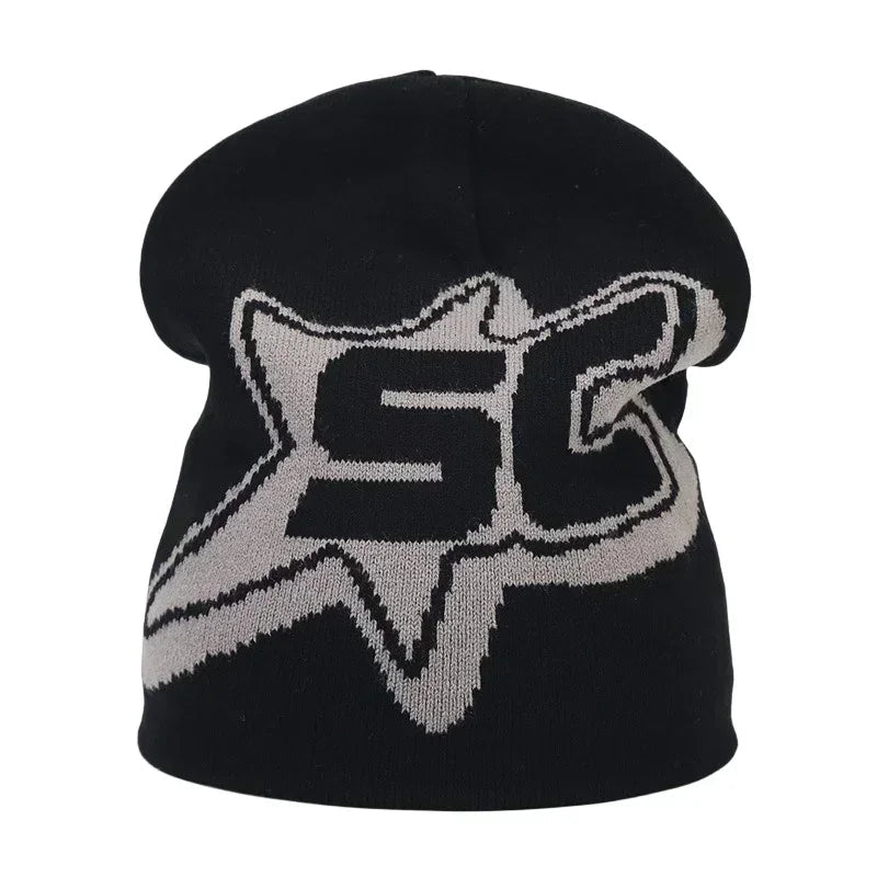 Y2K Letter Knitted Winter Autumn Beanie Cap Men Women Kanye Beanies Gorras Hombre Top Warm Skiing Hat Ear Hats Hip Hop Skullcap - Clothesfassion.store