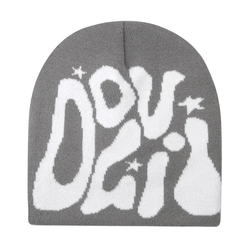 Y2K Letter Knitted Winter Autumn Beanie Cap Men Women Kanye Beanies Gorras Hombre Top Warm Skiing Hat Ear Hats Hip Hop Skullcap - Clothesfassion.store