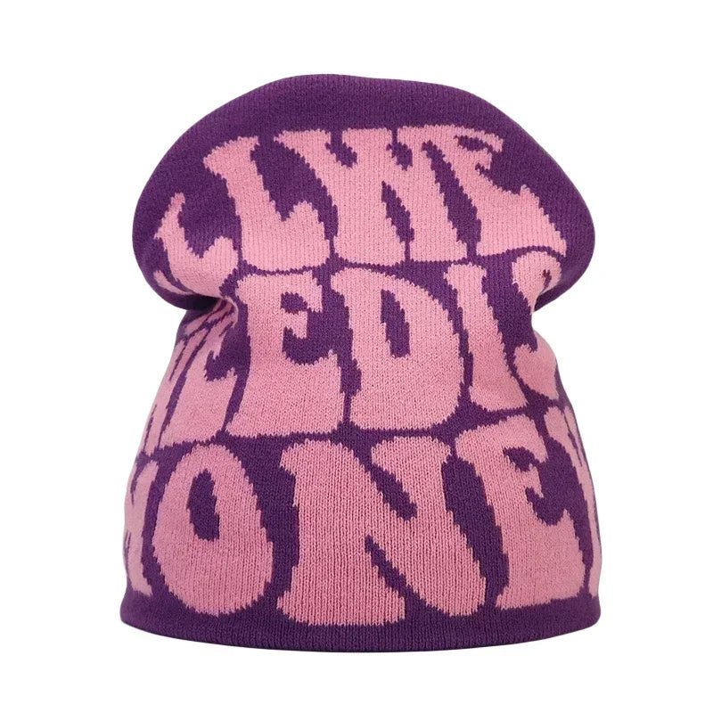 Y2K Letter Knitted Winter Autumn Beanie Cap Men Women Kanye Beanies Gorras Hombre Top Warm Skiing Hat Ear Hats Hip Hop Skullcap - Clothesfassion.store