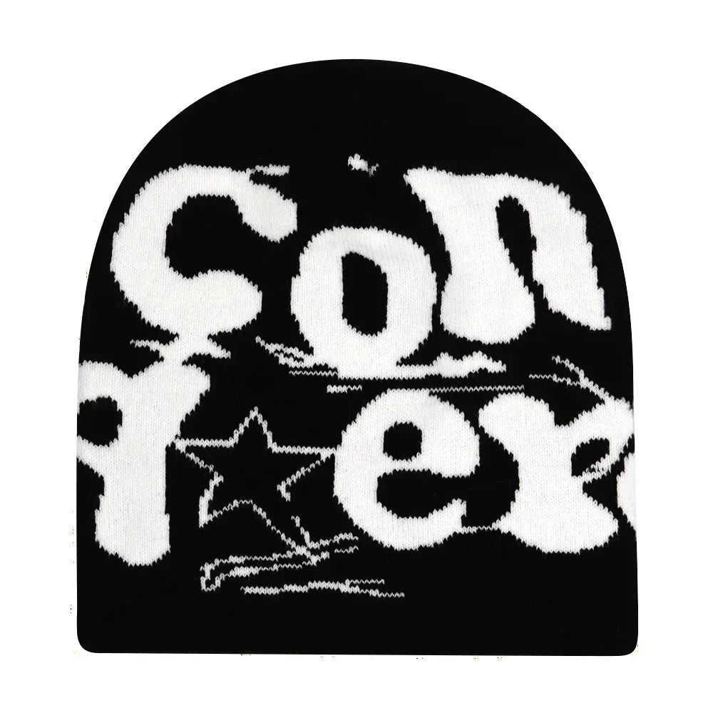 Y2K Letter Knitted Winter Autumn Beanie Cap Men Women Kanye Beanies Gorras Hombre Top Warm Skiing Hat Ear Hats Hip Hop Skullcap - Clothesfassion.store