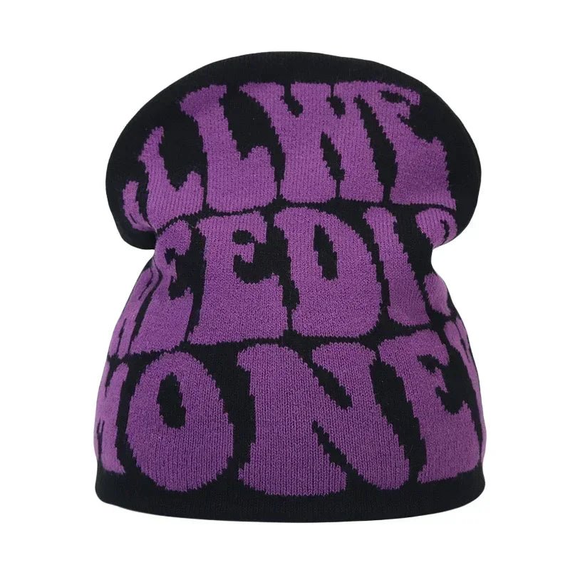 Y2K Letter Knitted Winter Autumn Beanie Cap Men Women Kanye Beanies Gorras Hombre Top Warm Skiing Hat Ear Hats Hip Hop Skullcap - Clothesfassion.store