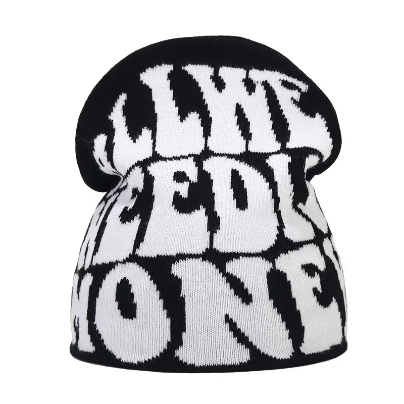Y2K Letter Knitted Winter Autumn Beanie Cap Men Women Kanye Beanies Gorras Hombre Top Warm Skiing Hat Ear Hats Hip Hop Skullcap - Clothesfassion.store