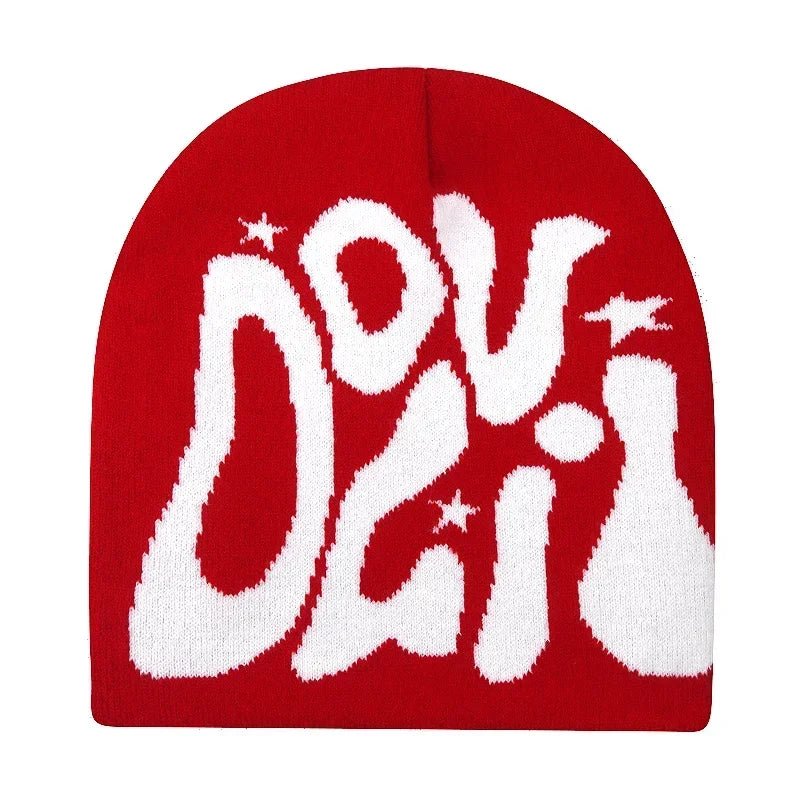 Y2K Letter Knitted Winter Autumn Beanie Cap Men Women Kanye Beanies Gorras Hombre Top Warm Skiing Hat Ear Hats Hip Hop Skullcap - Clothesfassion.store
