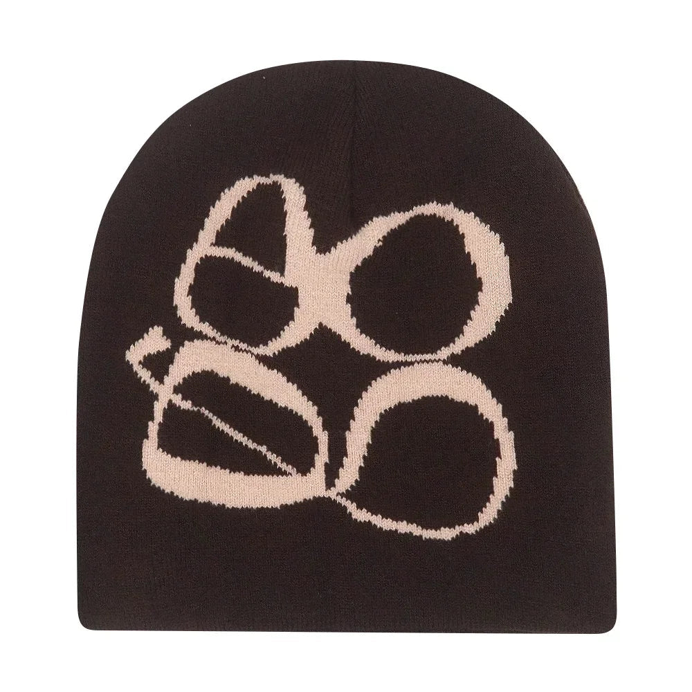 Y2K Letter Knitted Winter Autumn Beanie Cap Men Women Kanye Beanies Gorras Hombre Top Warm Skiing Hat Ear Hats Hip Hop Skullcap - Clothesfassion.store