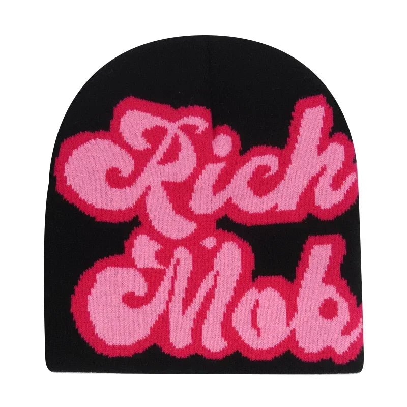 Y2K Letter Knitted Winter Autumn Beanie Cap Men Women Kanye Beanies Gorras Hombre Top Warm Skiing Hat Ear Hats Hip Hop Skullcap - Clothesfassion.store