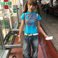 Y2k Letter Print T-shirt American Japanese Retro 90s Fashion 2000s Style Crop Top Vintage Harajuku Short Sleeve Shirt Streetwear - Clothesfassion.store