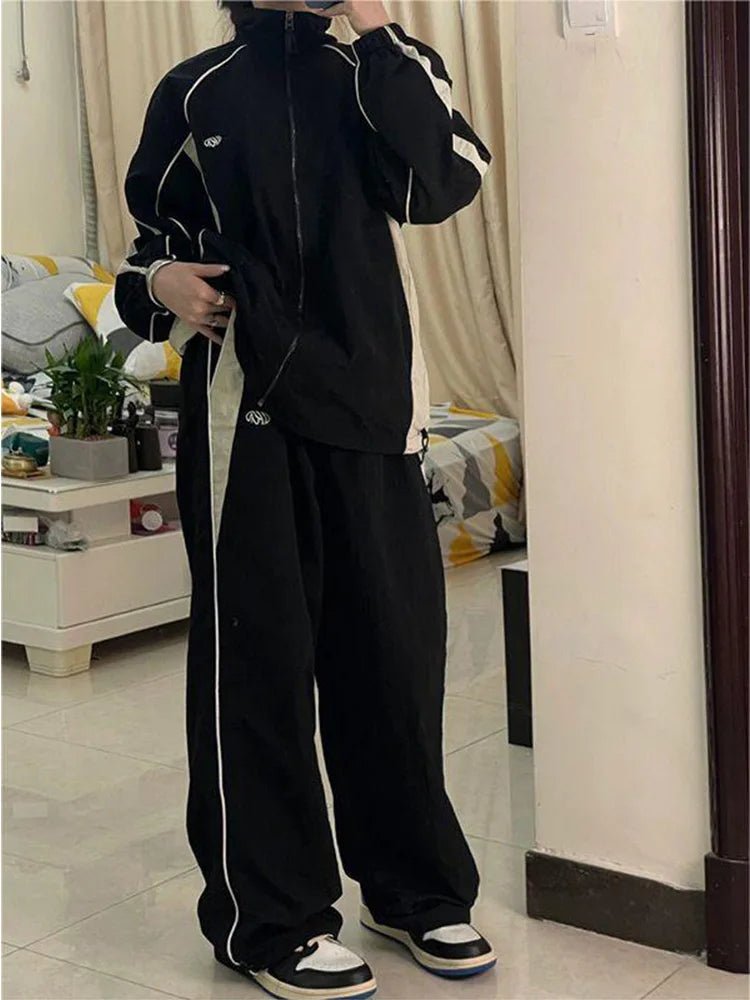 Y2K Pants Women Vintage Street Distressed Wash Women Clothing Casual Wide Leg High WaistedWoman Pants - Clothesfassion.store