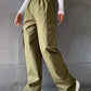 Y2K Solid Ripped Baggy Pants Fashion Women Pocket Elastic Waist Retro Straight Sweatpant Casual Streetwear Cargo New Trousers - Clothesfassion.store