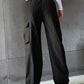 Y2K Solid Ripped Baggy Pants Fashion Women Pocket Elastic Waist Retro Straight Sweatpant Casual Streetwear Cargo New Trousers - Clothesfassion.store