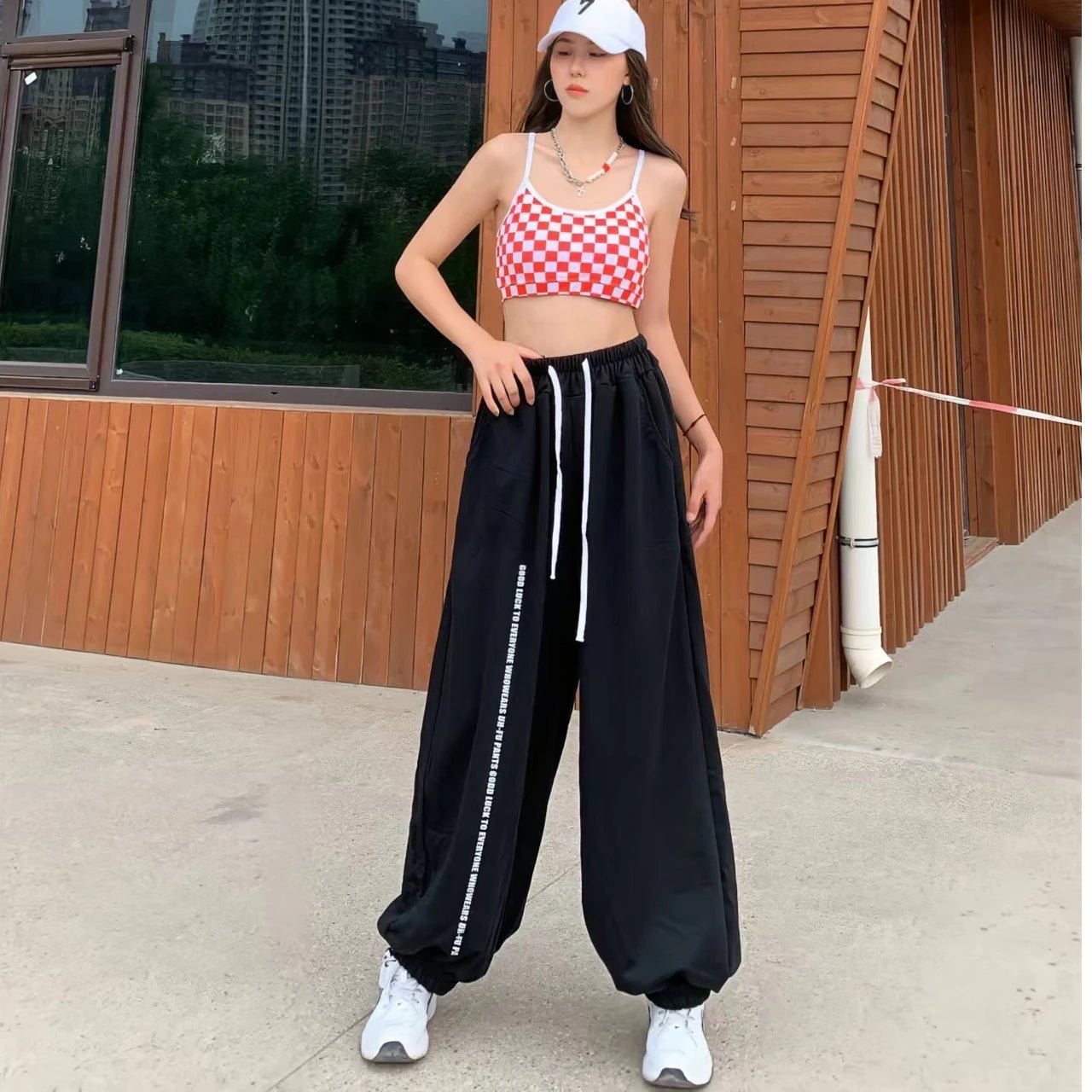 Y2K Style Pants 2026 Spring/Summer New Arrival European & American Style Women's Pants High - Waisted Casual Drawstring Design - Clothesfassion.store