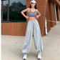 Y2K Style Pants 2026 Spring/Summer New Arrival European & American Style Women's Pants High - Waisted Casual Drawstring Design - Clothesfassion.store
