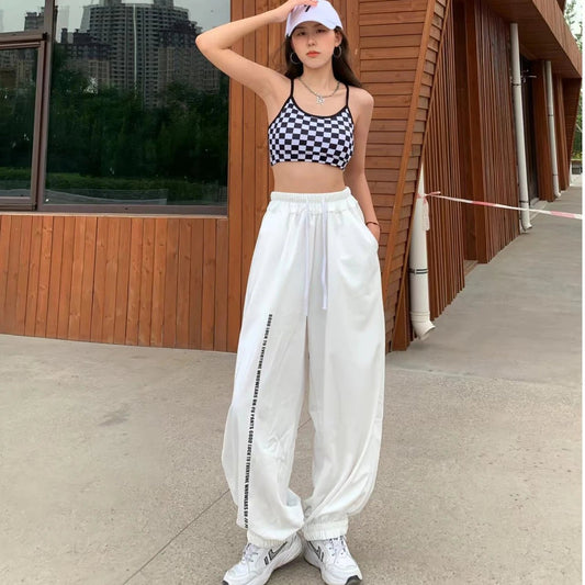 Y2K Style Pants 2026 Spring/Summer New Arrival European & American Style Women's Pants High - Waisted Casual Drawstring Design - Clothesfassion.store