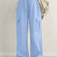 Y2K Style Wide Leg Cargo Pants for Women Lightweight Fabric Multi - Pocket Design Elastic Waist Casual Daily Trousers - Clothesfassion.store