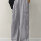 Y2K Style Wide Leg Cargo Pants for Women Lightweight Fabric Multi - Pocket Design Elastic Waist Casual Daily Trousers - Clothesfassion.store