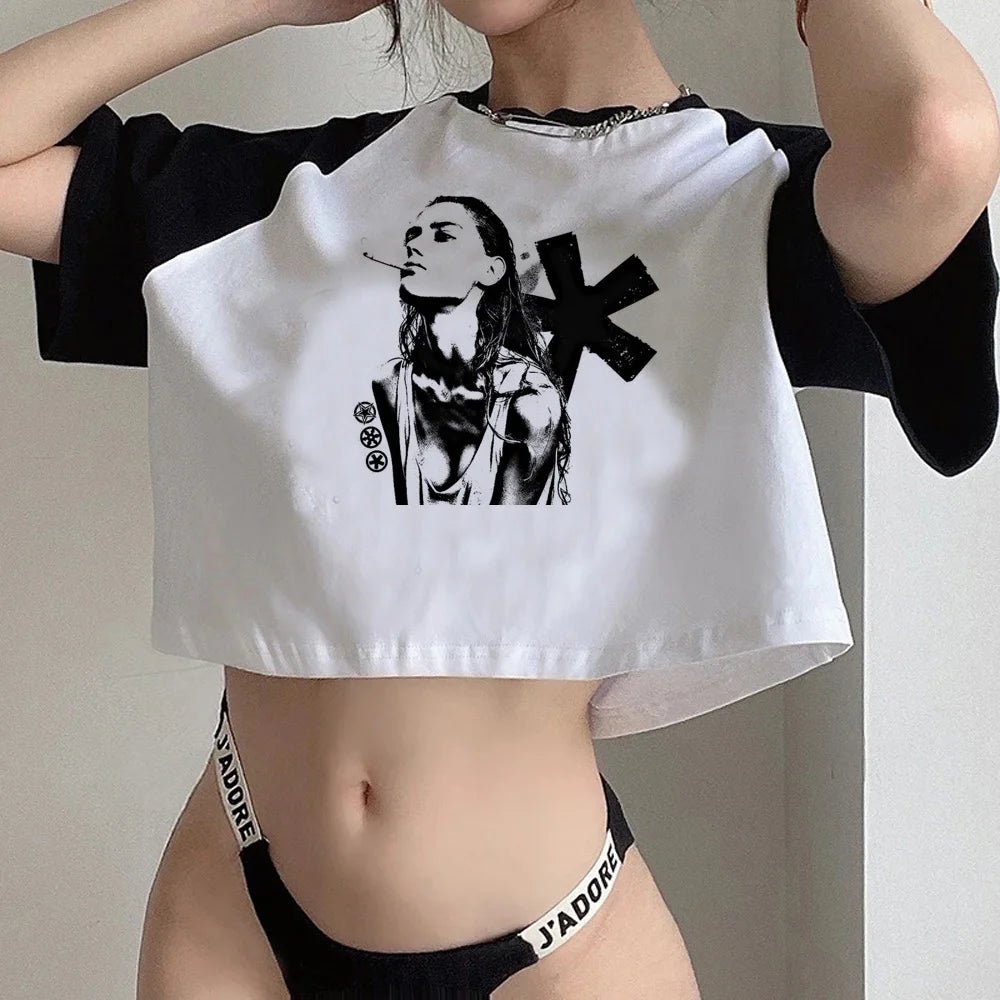 Y2k Tops streetwear aesthetic fairycore crop top Woman cute aesthetic 90s cropped - Clothesfassion.store