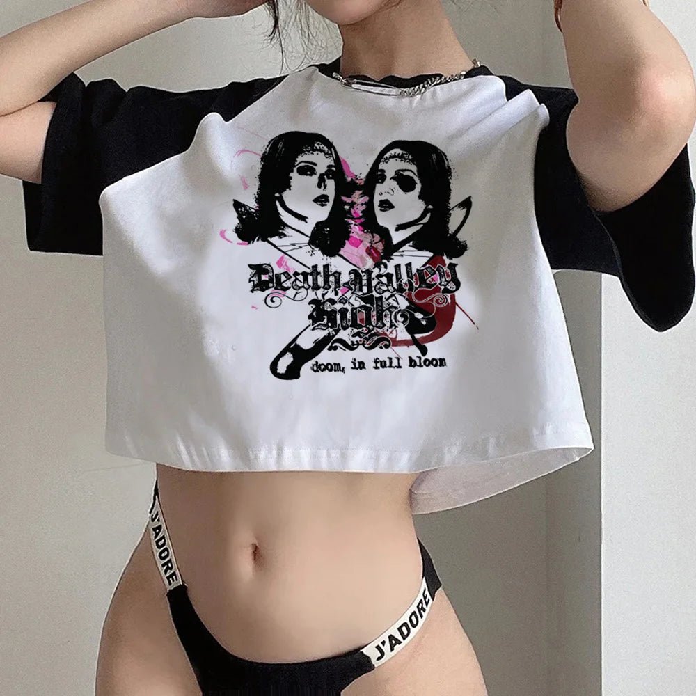 Y2k Tops streetwear aesthetic fairycore crop top Woman cute aesthetic 90s cropped - Clothesfassion.store