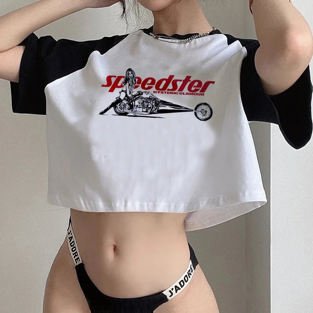 Y2k Tops streetwear aesthetic fairycore crop top Woman cute aesthetic 90s cropped - Clothesfassion.store