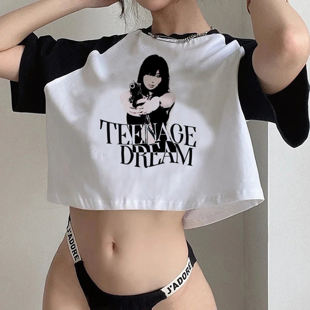 Y2k Tops streetwear aesthetic fairycore crop top Woman cute aesthetic 90s cropped - Clothesfassion.store