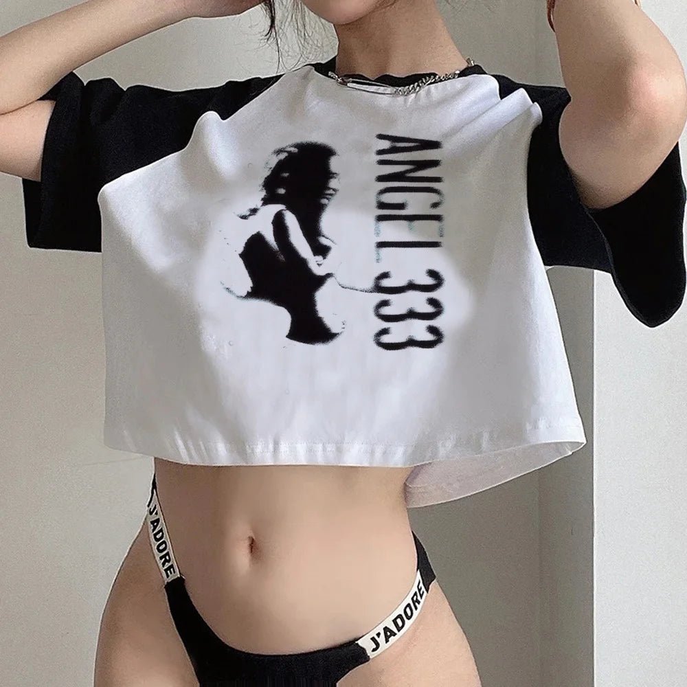Y2k Tops streetwear aesthetic fairycore crop top Woman cute aesthetic 90s cropped - Clothesfassion.store