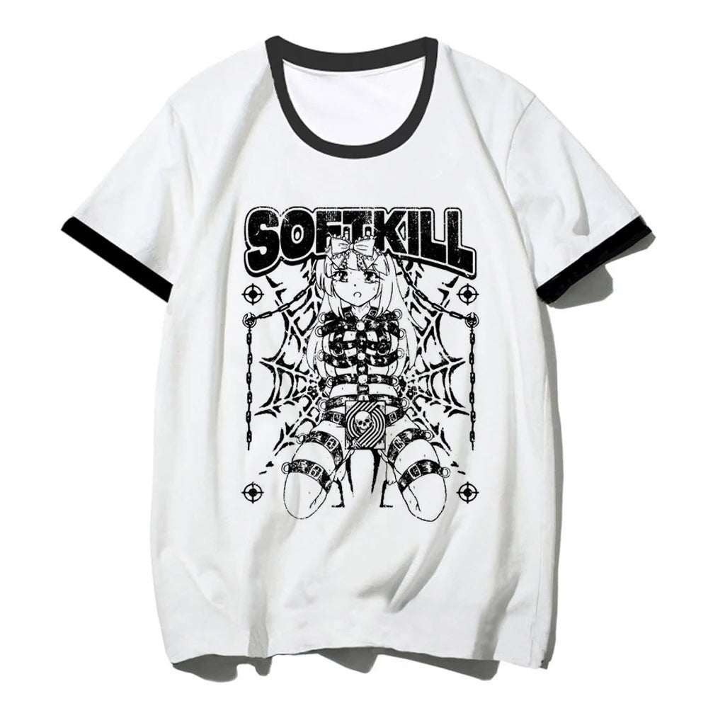 Y2k Tops top women funny Y2K Japanese Tee girl y2k clothing - Clothesfassion.store