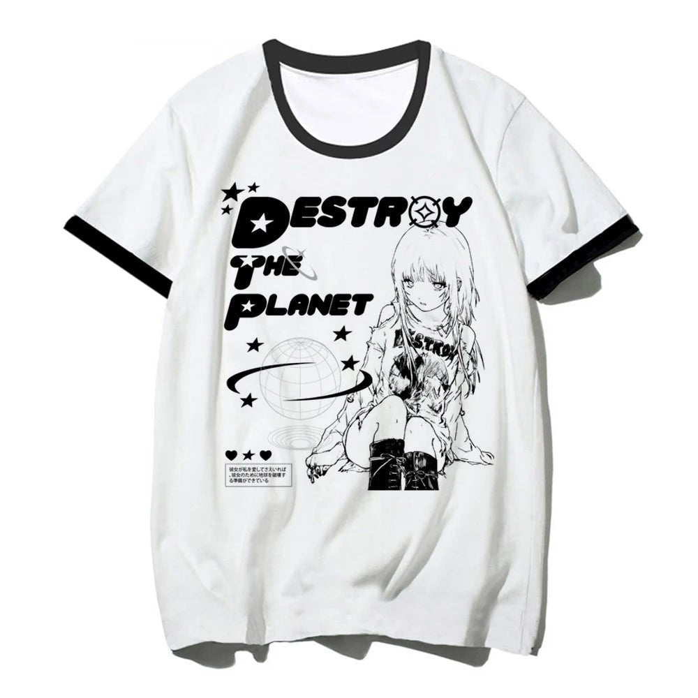Y2k Tops top women funny Y2K Japanese Tee girl y2k clothing - Clothesfassion.store