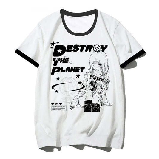 Y2k Tops top women funny Y2K Japanese Tee girl y2k clothing - Clothesfassion.store