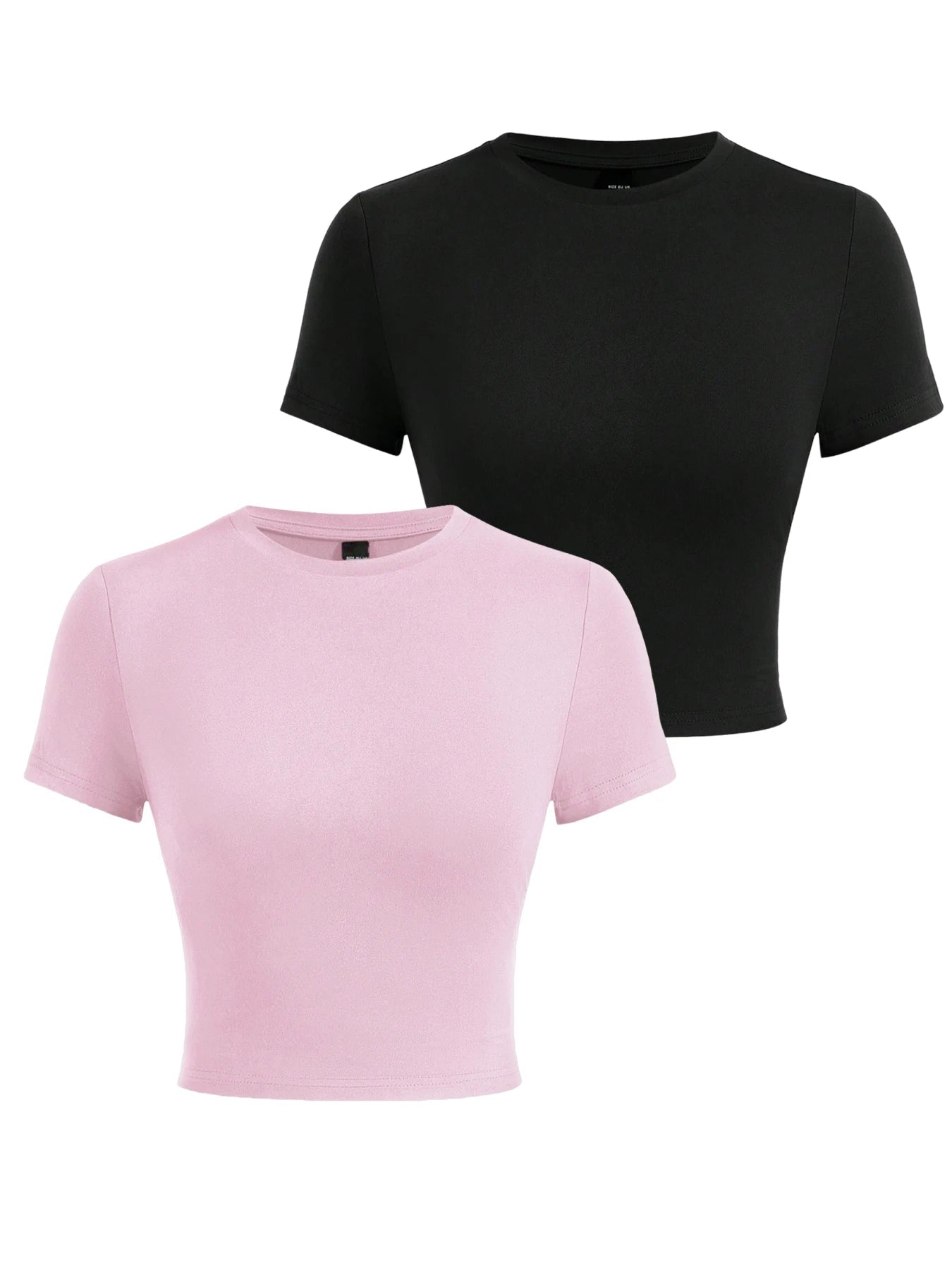 Y2K Woman Solid Cotton Crop Tops Short Sleeve High Elastic T-Shirt Soft O - Neck Sporty Tees Summer Street Fashion Female Clothes - Clothesfassion.store