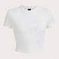 Y2K Woman Solid Cotton Crop Tops Short Sleeve High Elastic T-Shirt Soft O - Neck Sporty Tees Summer Street Fashion Female Clothes - Clothesfassion.store