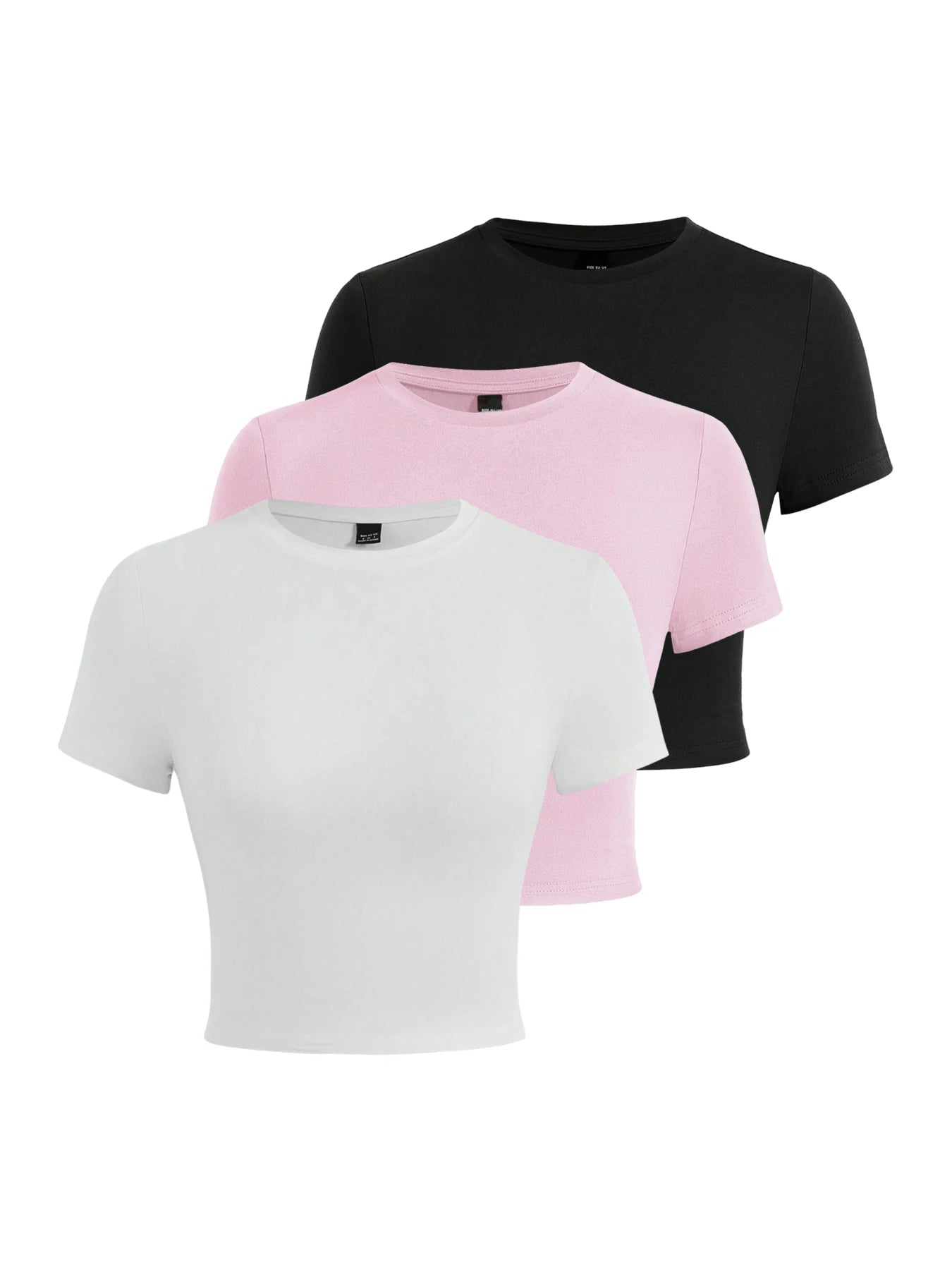 Y2K Woman Solid Cotton Crop Tops Short Sleeve High Elastic T-Shirt Soft O - Neck Sporty Tees Summer Street Fashion Female Clothes - Clothesfassion.store