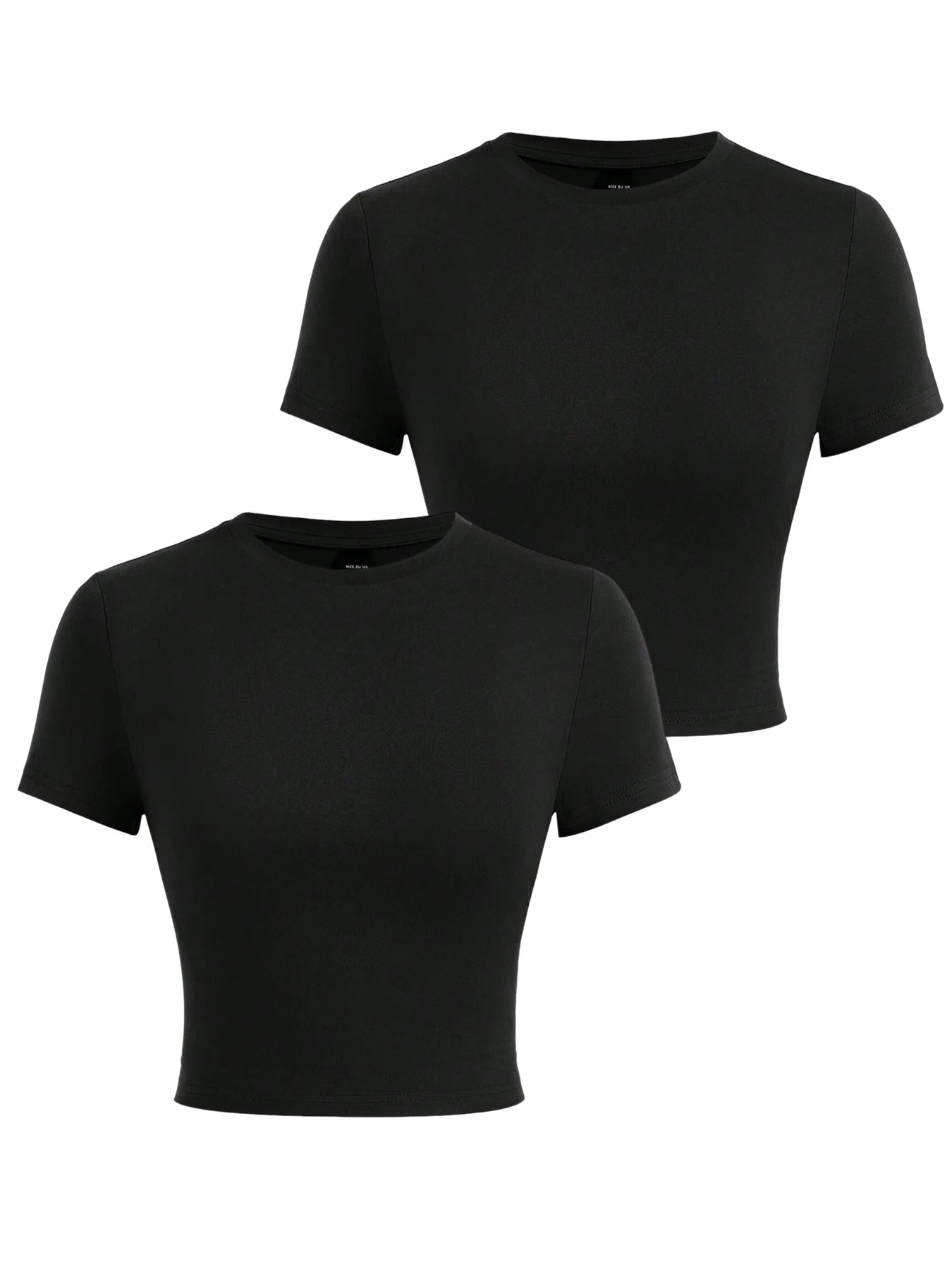 Y2K Woman Solid Cotton Crop Tops Short Sleeve High Elastic T-Shirt Soft O - Neck Sporty Tees Summer Street Fashion Female Clothes - Clothesfassion.store