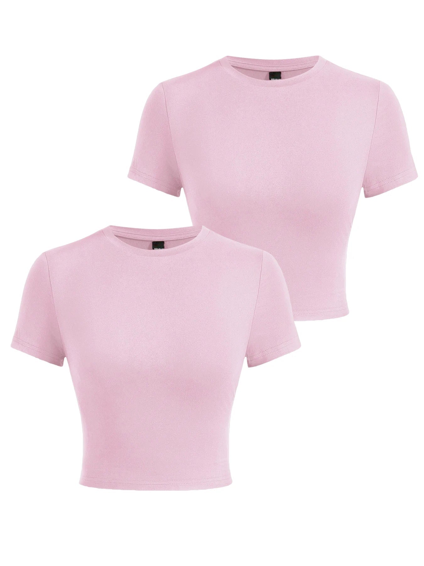 Y2K Woman Solid Cotton Crop Tops Short Sleeve High Elastic T-Shirt Soft O - Neck Sporty Tees Summer Street Fashion Female Clothes - Clothesfassion.store