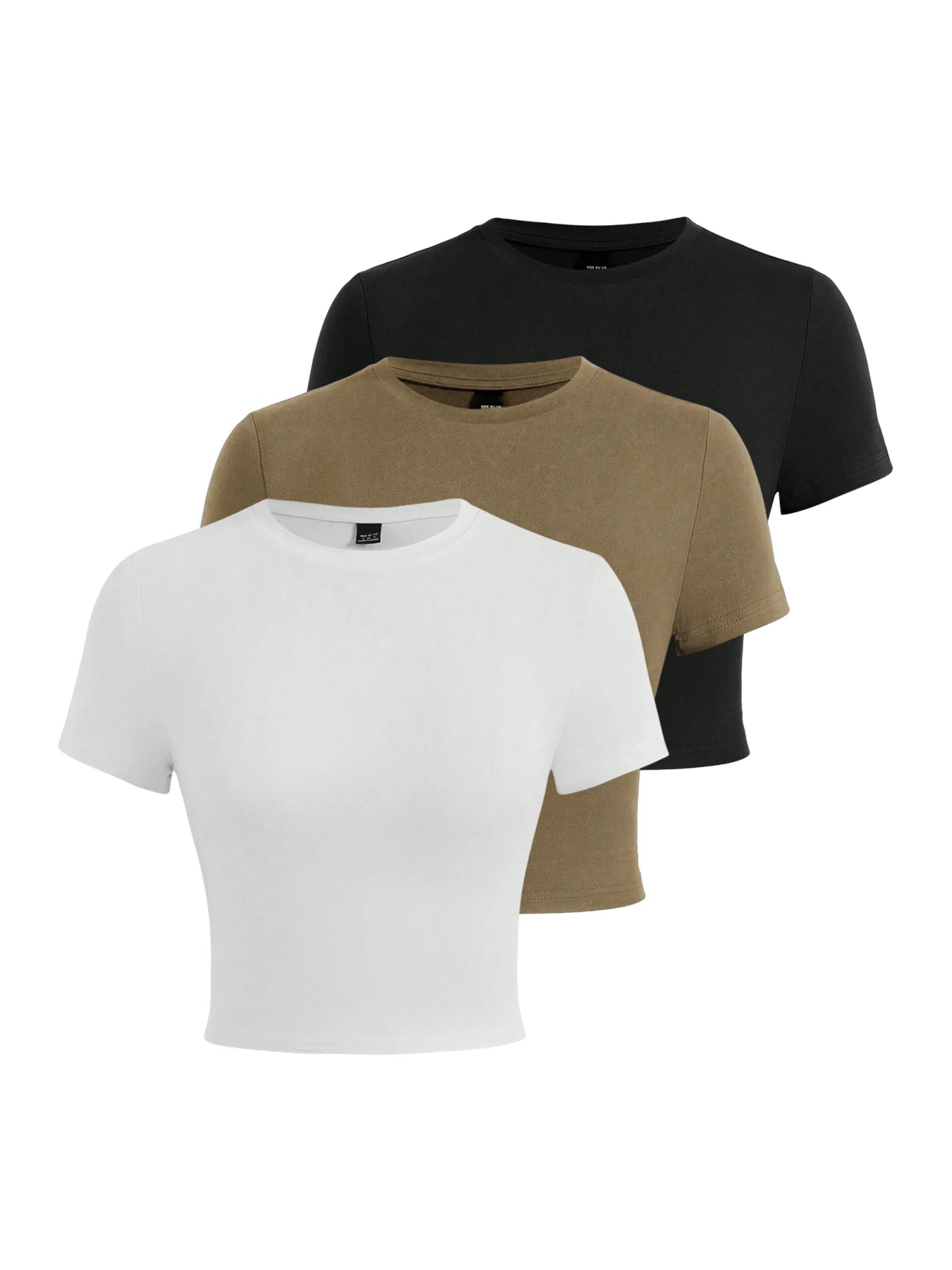 Y2K Woman Solid Cotton Crop Tops Short Sleeve High Elastic T-Shirt Soft O - Neck Sporty Tees Summer Street Fashion Female Clothes - Clothesfassion.store