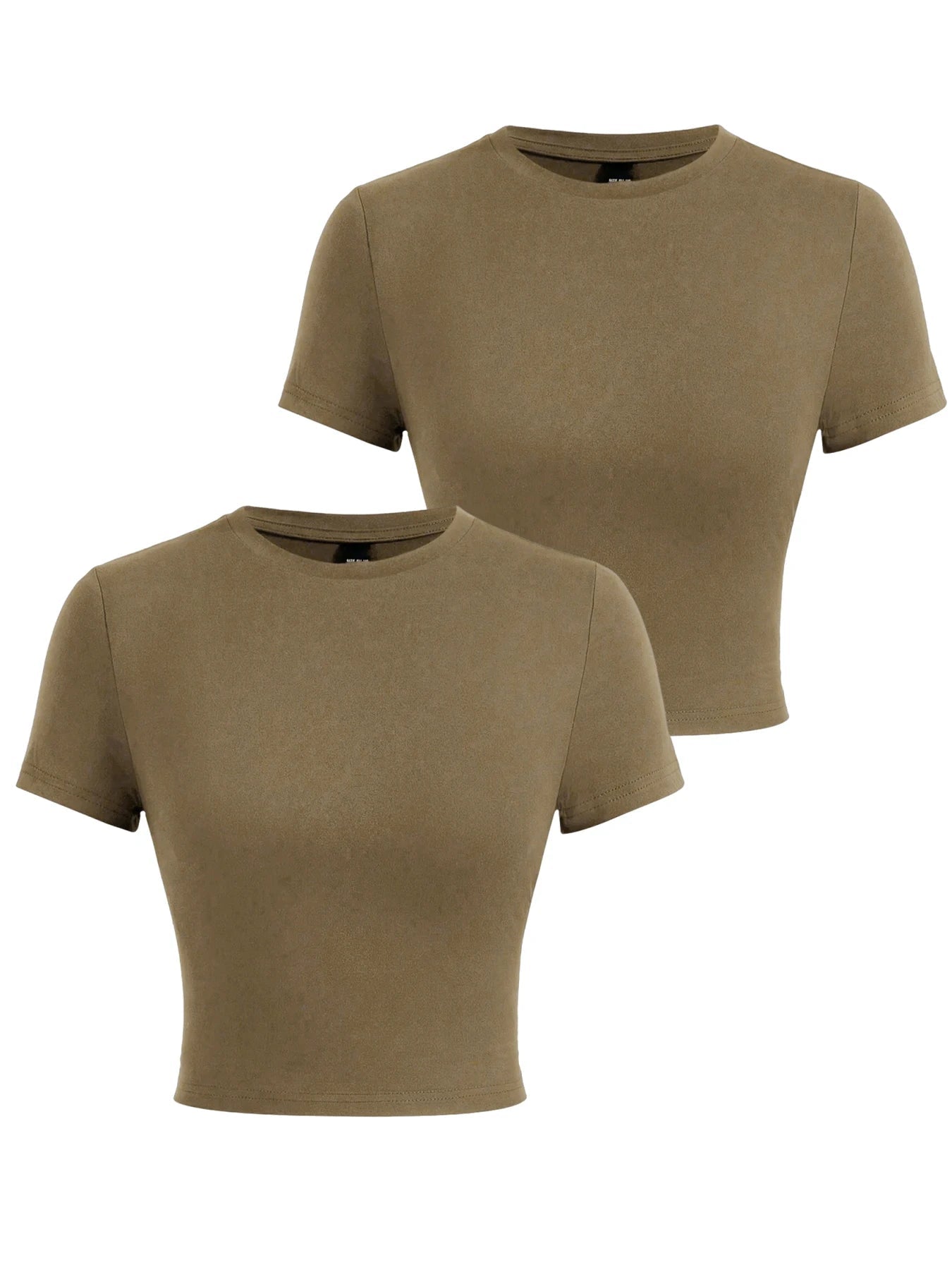 Y2K Woman Solid Cotton Crop Tops Short Sleeve High Elastic T-Shirt Soft O - Neck Sporty Tees Summer Street Fashion Female Clothes - Clothesfassion.store