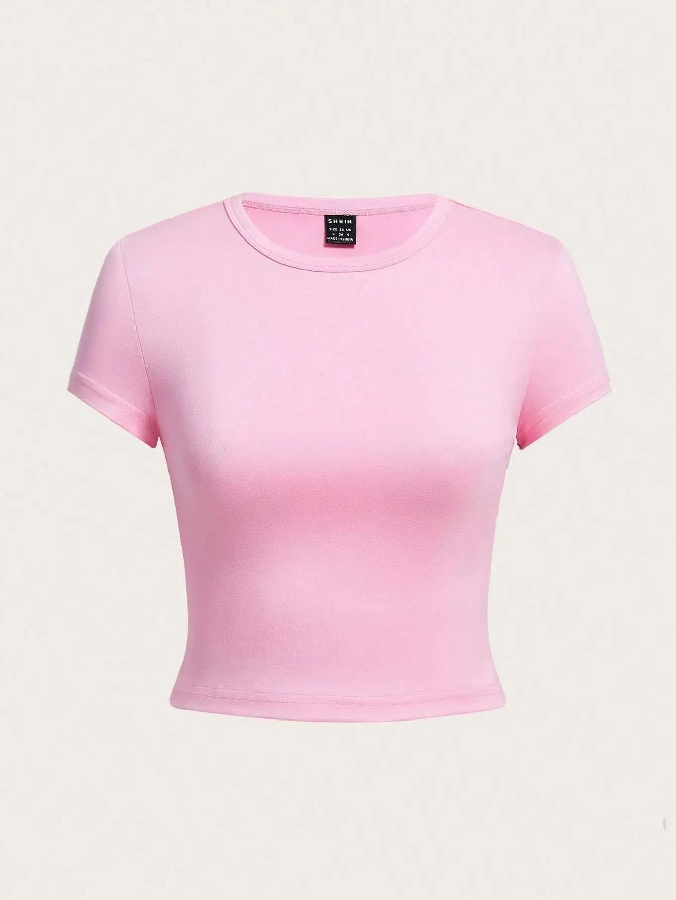 Y2K Woman Solid Cotton Crop Tops Short Sleeve High Elastic T-Shirt Soft O - Neck Sporty Tees Summer Street Fashion Female Clothes - Clothesfassion.store