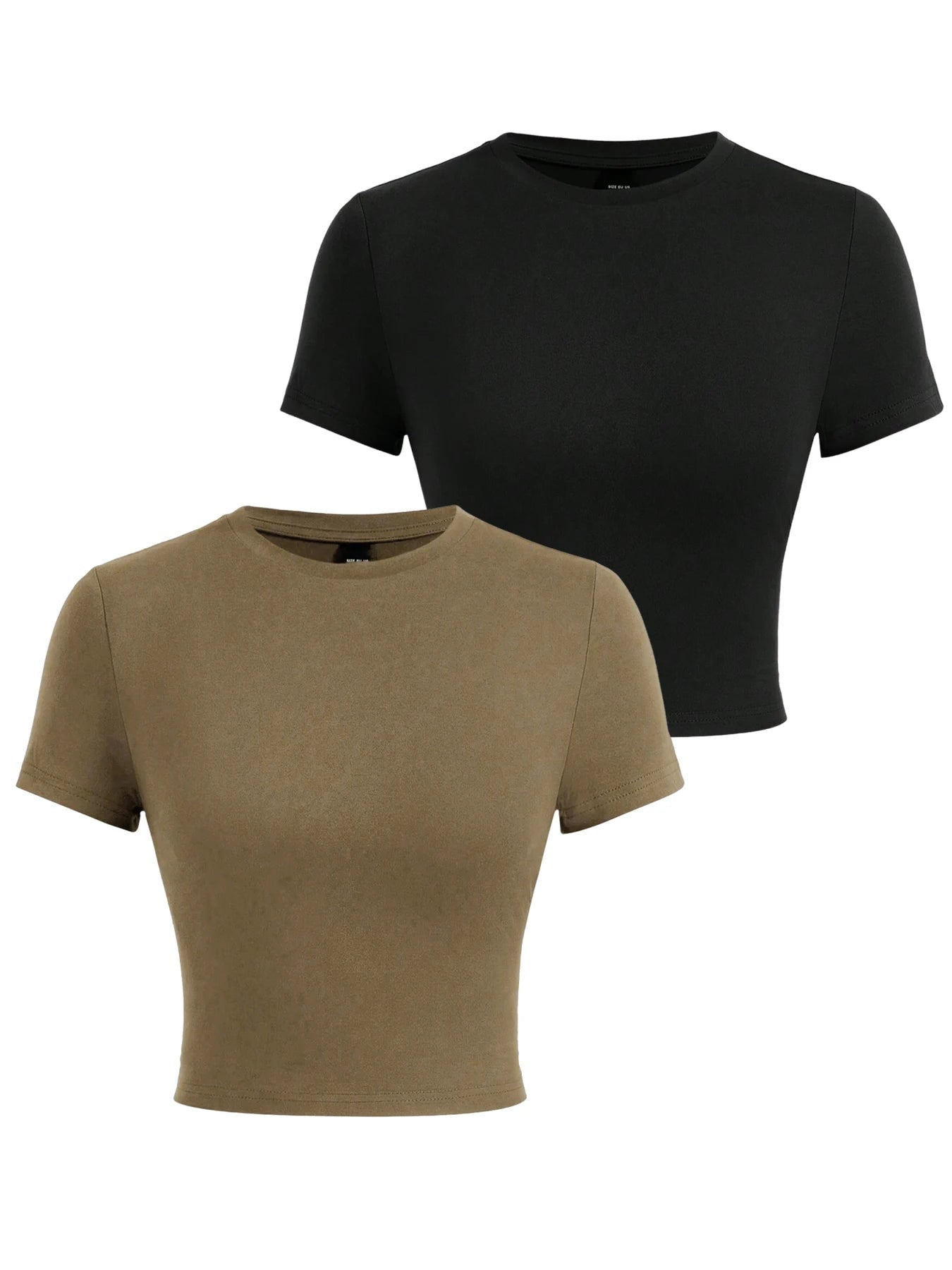 Y2K Woman Solid Cotton Crop Tops Short Sleeve High Elastic T-Shirt Soft O - Neck Sporty Tees Summer Street Fashion Female Clothes - Clothesfassion.store