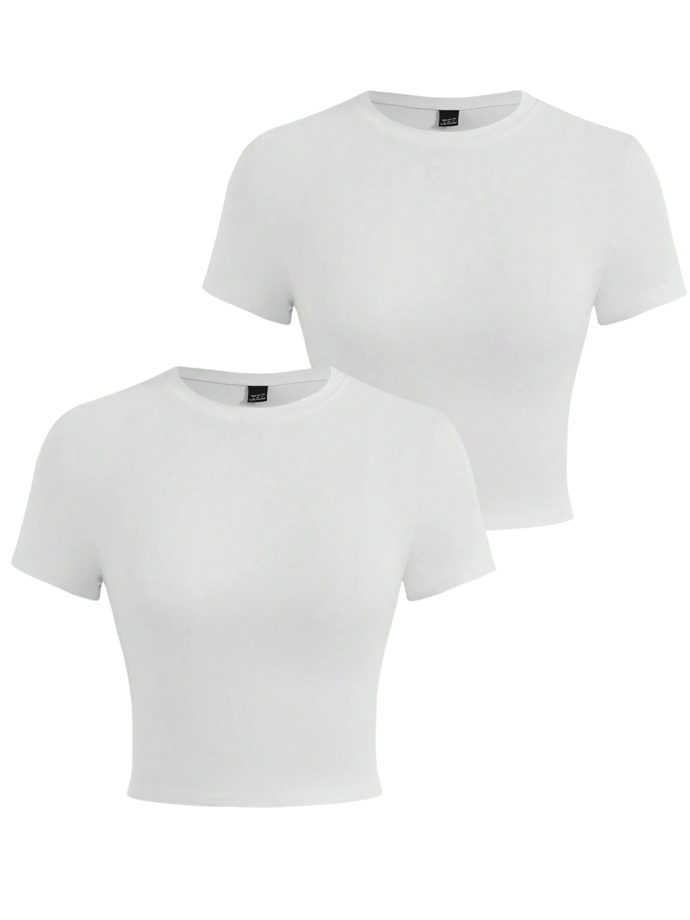 Y2K Woman Solid Cotton Crop Tops Short Sleeve High Elastic T-Shirt Soft O - Neck Sporty Tees Summer Street Fashion Female Clothes - Clothesfassion.store