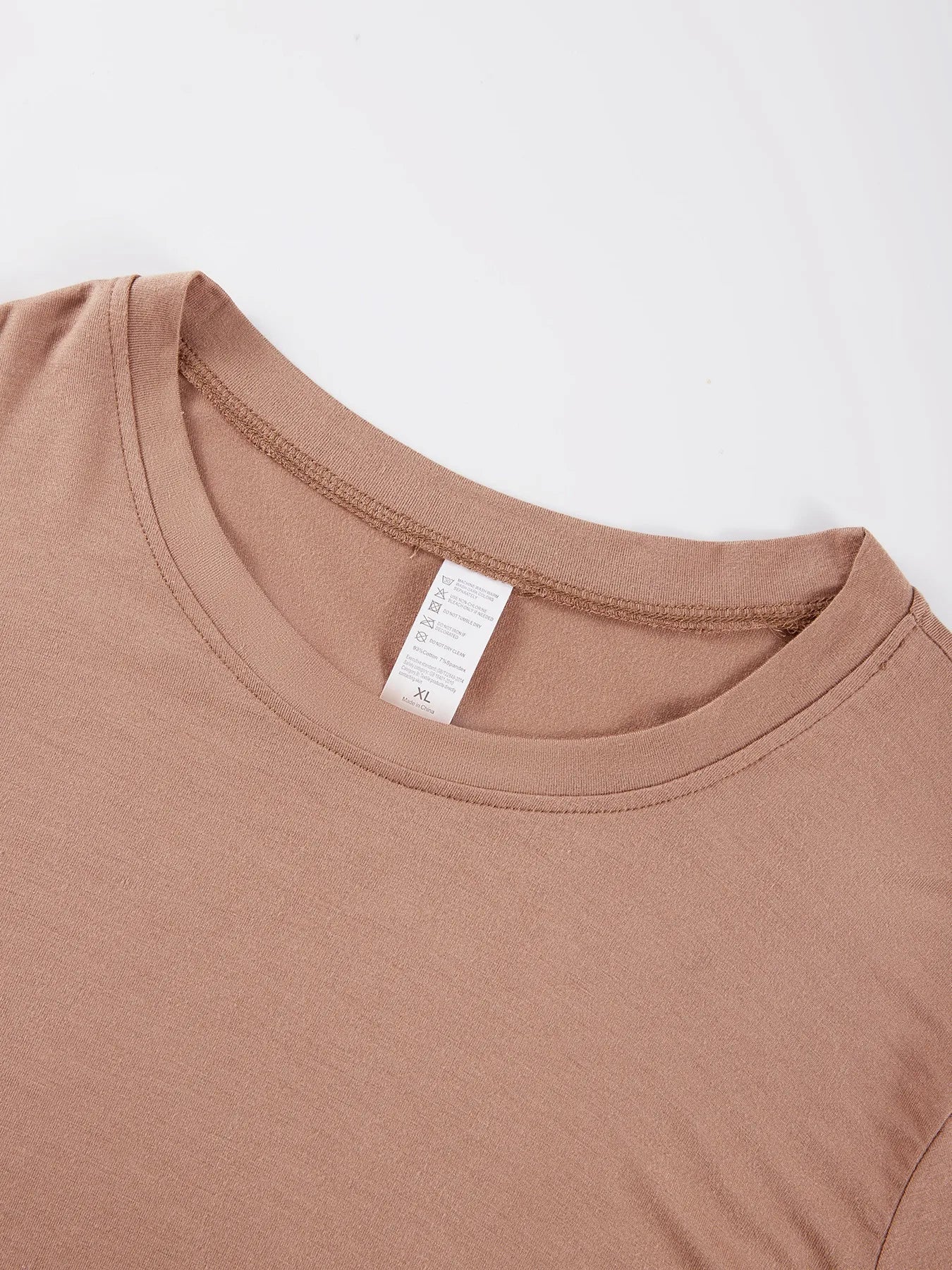 Y2K Woman Solid Cotton Crop Tops Short Sleeve High Elastic T-Shirt Soft O - Neck Sporty Tees Summer Street Fashion Female Clothes - Clothesfassion.store