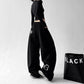 Y2k Women's Pants Fashion Printed Sweatpants Casual Elastic Drawstring Wide Leg Clothes Ladies' Black Loose Elegant Trousers - Clothesfassion.store
