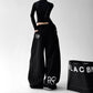 Y2k Women's Pants Fashion Printed Sweatpants Casual Elastic Drawstring Wide Leg Clothes Ladies' Black Loose Elegant Trousers - Clothesfassion.store