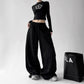 Y2k Women's Pants Fashion Printed Sweatpants Casual Elastic Drawstring Wide Leg Clothes Ladies' Black Loose Elegant Trousers - Clothesfassion.store
