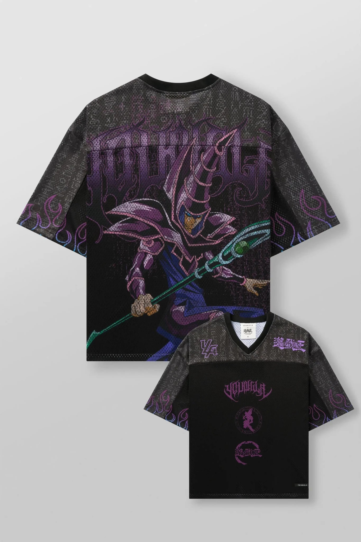 YA Trendy Brand oversized t-shirt Street leisure quick drying Breathable Large Mesh shirt animation graphic tee Short Sleeve top - Clothesfassion.store