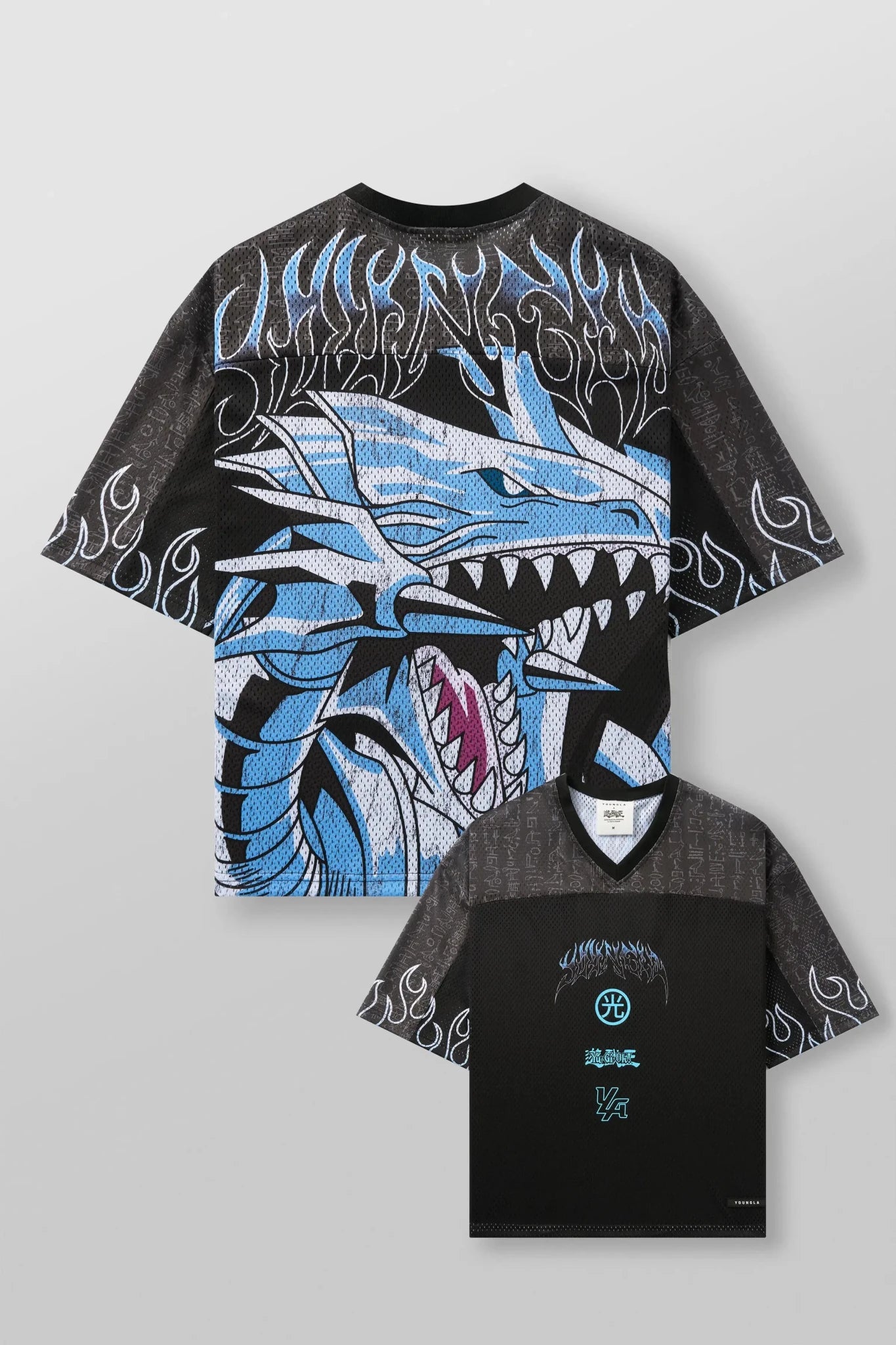 YA Trendy Brand oversized t-shirt Street leisure quick drying Breathable Large Mesh shirt animation graphic tee Short Sleeve top - Clothesfassion.store